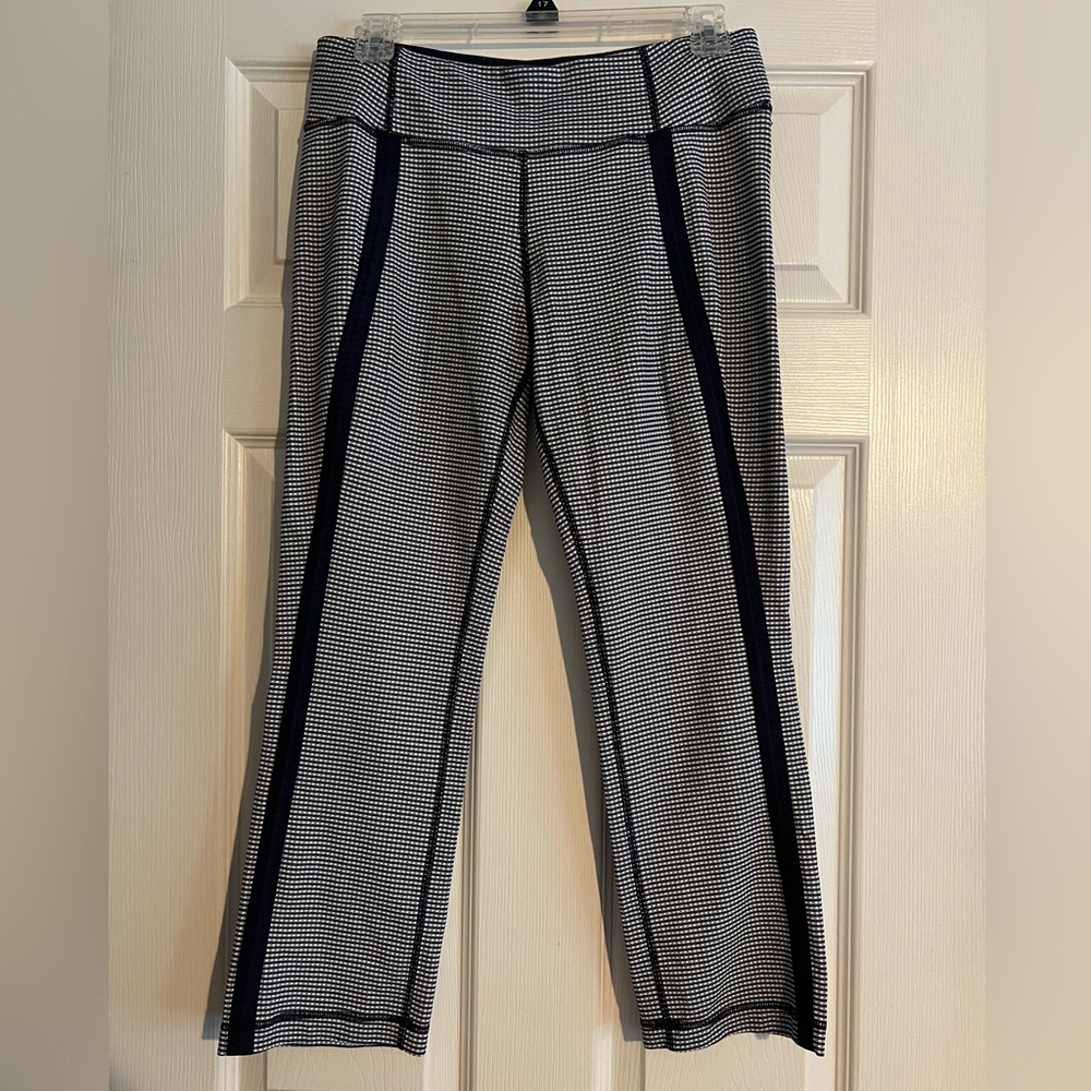 Lululemon Wunder Under Crop - Gingham Luon White Black